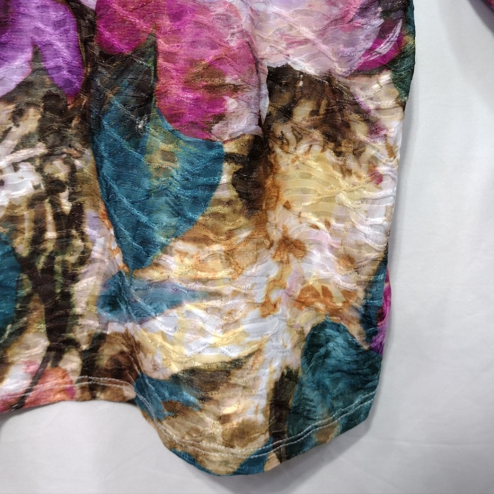 NWOT Alfred Dunner Floral Watercolor Shirttail Hem Top Women's XL Multicolor - Picture 9 of 10